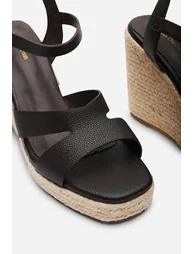 Sansa Double Strap Tan Espadrille Wedge - 4