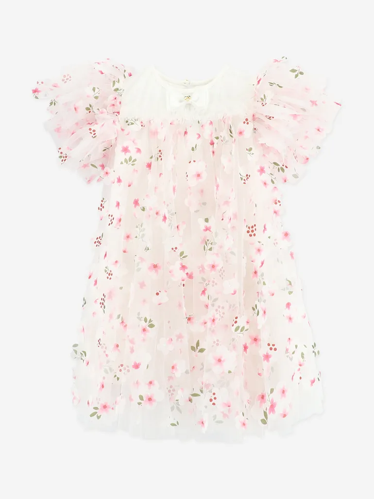 Angels Face Girls Marlowe Petal Tulle Dress in White - 1