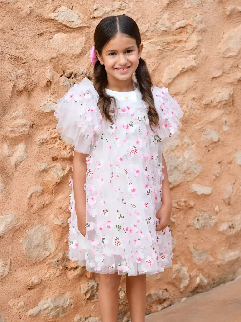 Angels Face Girls Marlowe Petal Tulle Dress in White