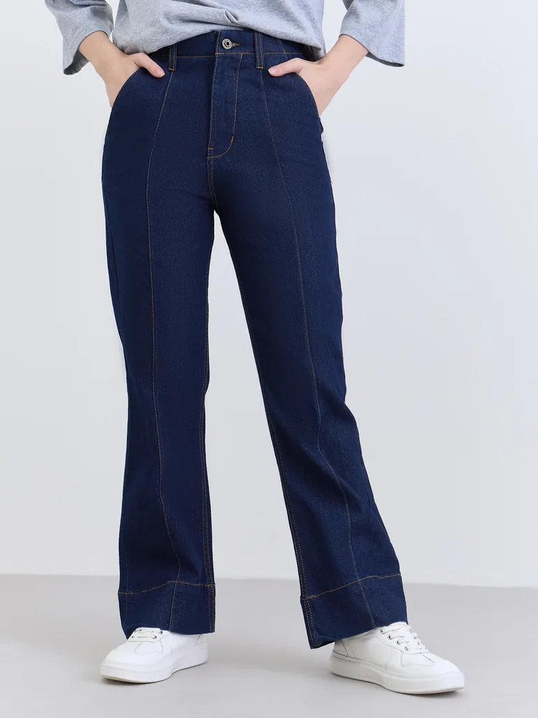Women High Rise Wide Leg Jeans - 2