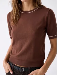 Short Sleeve Knit Sweater - 3