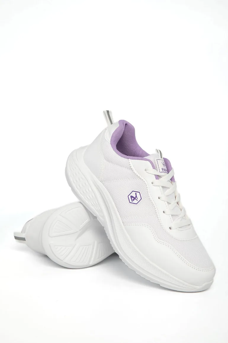 White-Lilac Women's Sneaker - 1