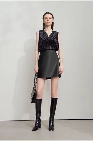 Eco-Friendly PU Leather Skirt