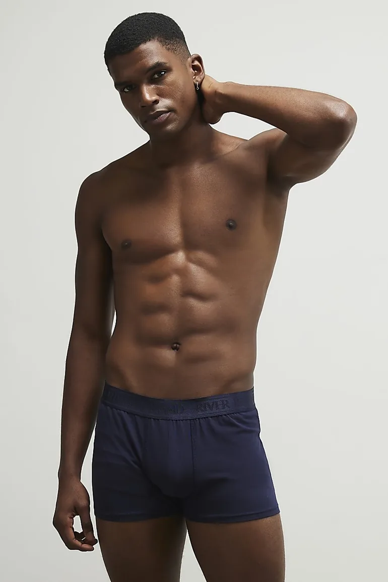Navy Tipped Waistband 5 Pack Trunks - 2