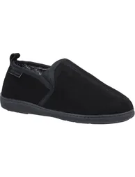 Hush Puppies Mens Arnold Slip On Leather Slipper - Black