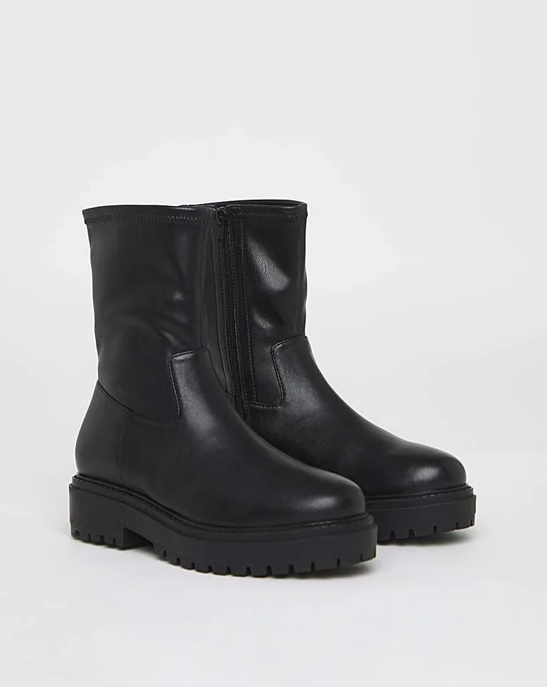 Chunky Ankle Boot Extra Wide