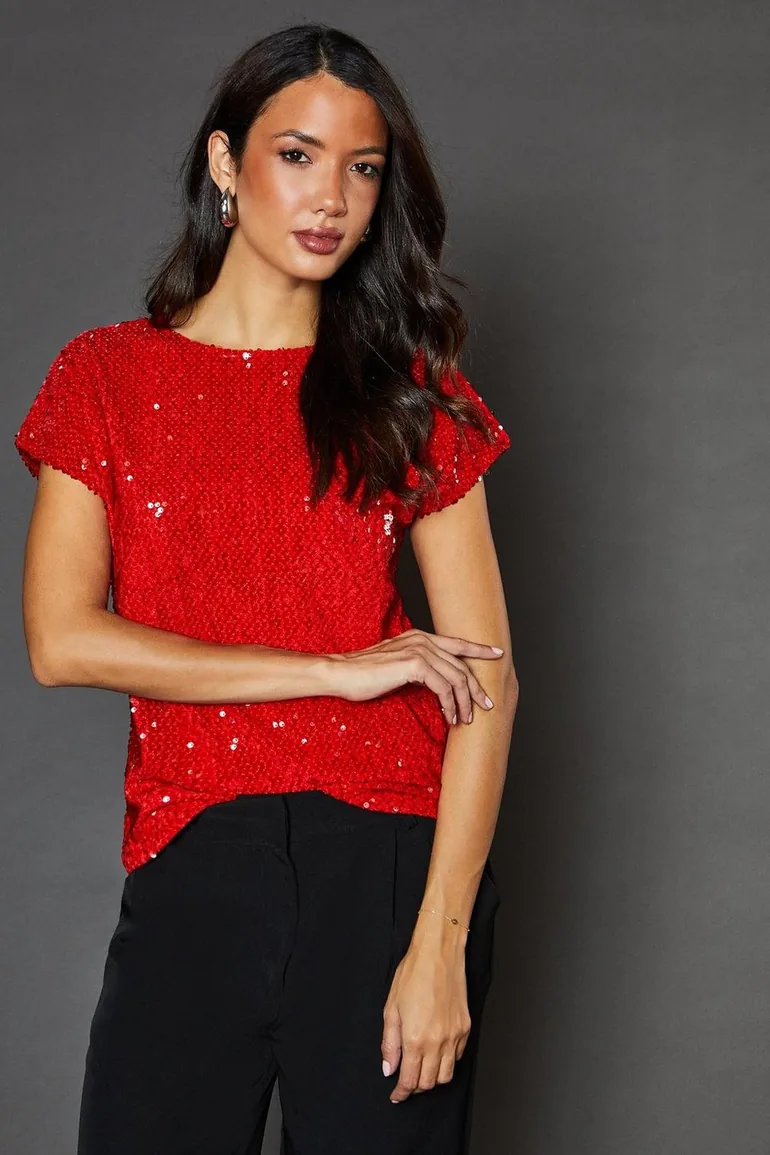 Sequin Velvet T-shirt - 1