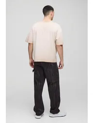 Relaxed Fit Overdye Ripped Carpenter Trousers - chocolate - 1