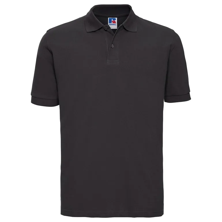 Russell Mens Classic Cotton Pique Polo Shirt - Black