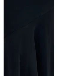 Vayla | Black Satin Asymmetric Drop-Waist Maxi Skirt - 5