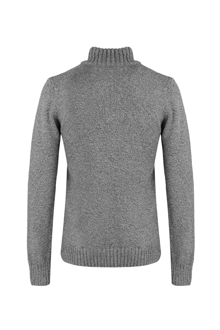 Anthracite Slim Fit Half Fisherman Buttoned Knitwear Sweater - 3