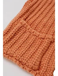 Bold Golden Buttons Patch Pocket Chunky Knit Vest in Orange - 3