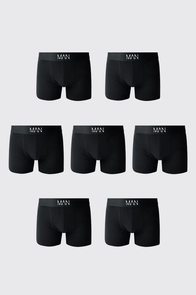7 Pack Black MAN Boxers - black