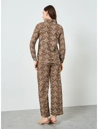 Brown Embroidered Shirt and Trousers Co-Ords - 4