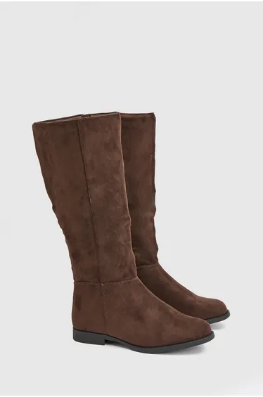 Wide Fit Karla Knee High Flat Boots