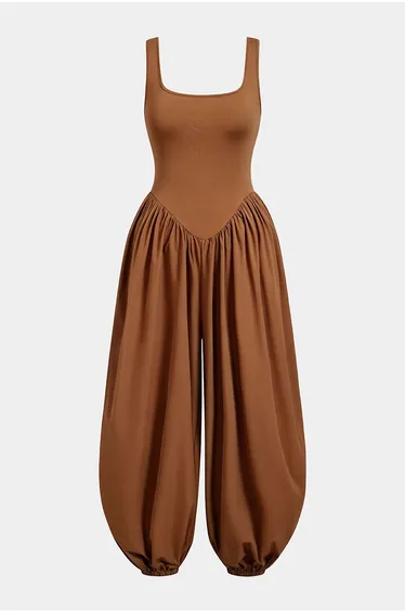 Square Neck Sleeveless Jumpsuit
