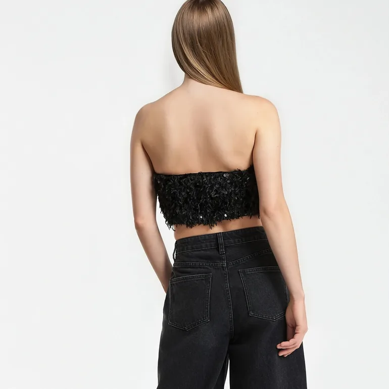 Sequin Bandeau Top - 4