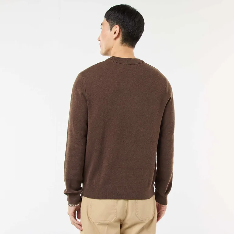Plain Crew Neck Sweater BROWN - 3