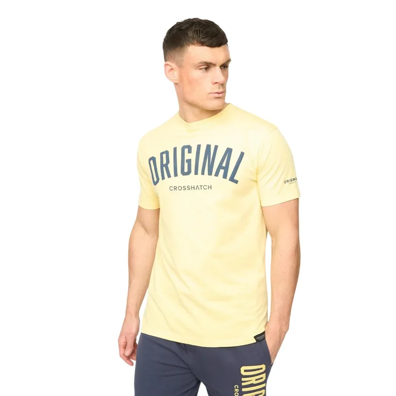 Crosshatch Mens Kensby T-Shirt - Yellow - 1
