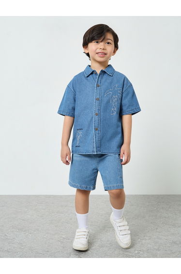 Boys Denim Shirt with Embroidery