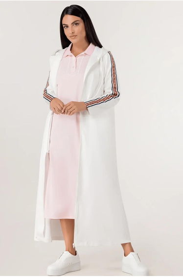 Kayanee Track Abaya - SEASONAL WHITE