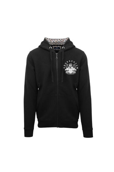 Aquascutum Mens Relaxed Fit Full Zip Hoodie - Black