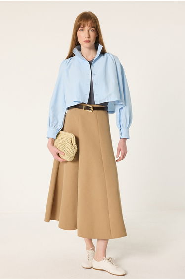 STAND COLLAR SHORT SHIRT