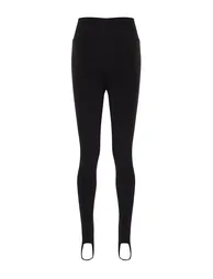 Black Brushed Soft Fabric Füzo Full Length Yoga Knitted Sports Leggings - 6