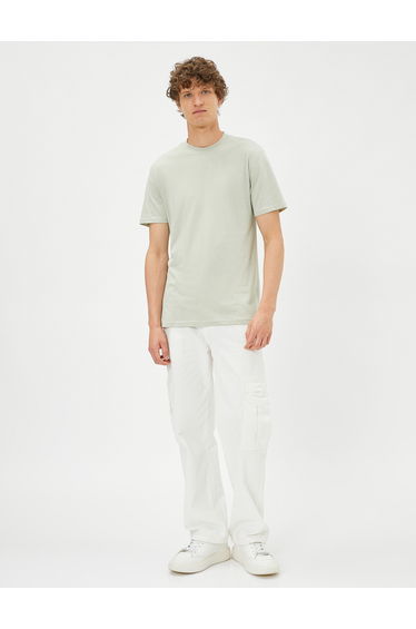Slim Fit Crew Neck Cotton Basic T-Shirt
