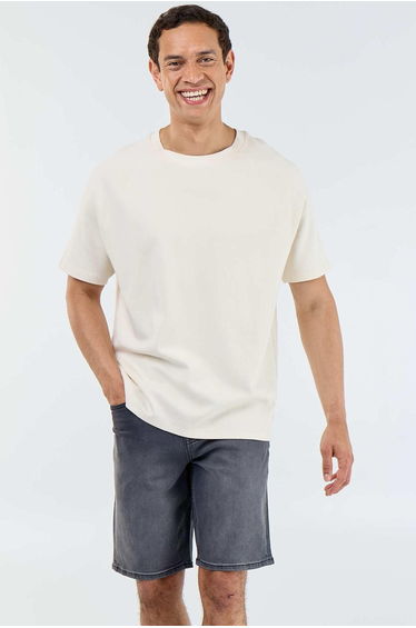 Slim Fit Denim Bermuda Shorts GREY