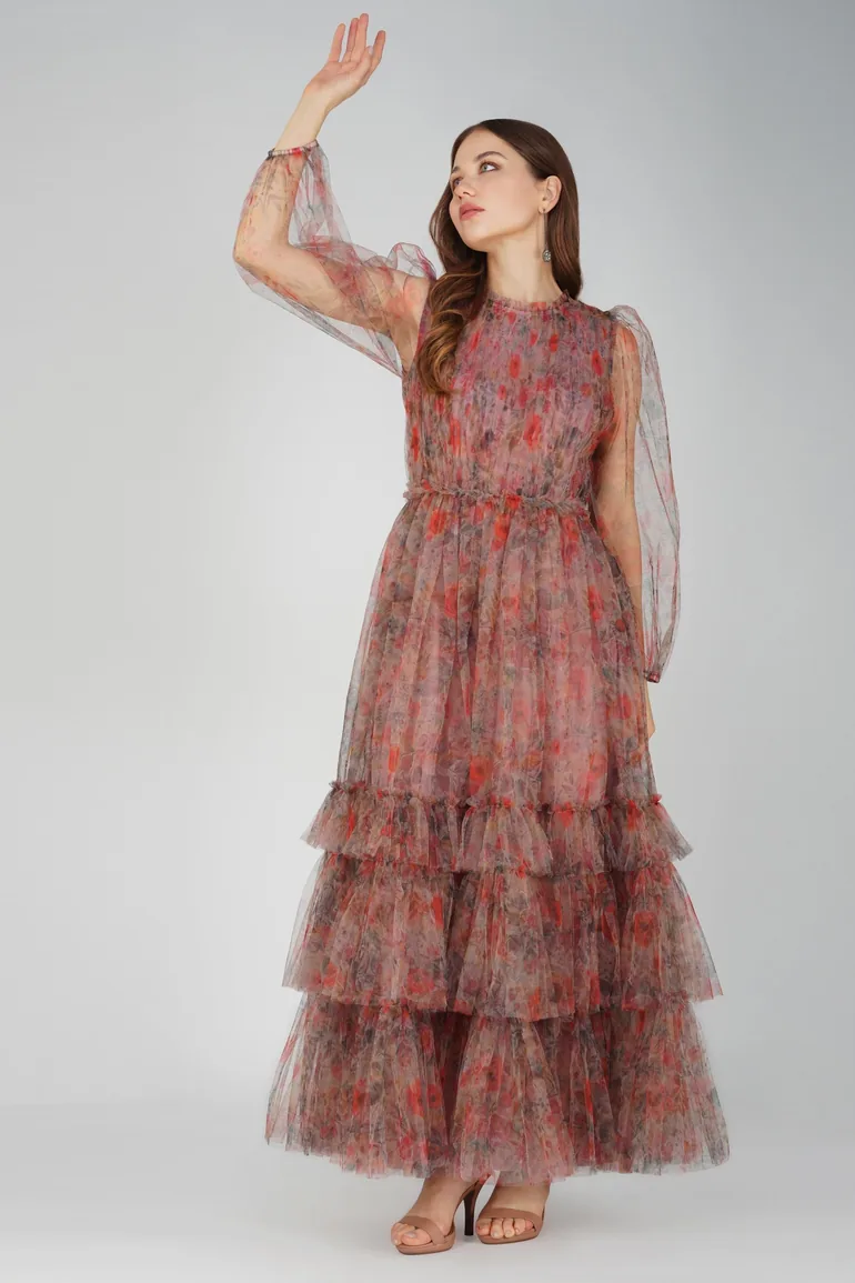 dusty rose floral maxi dress Dusty Rose Floral Satin Maxi Dress - All Dresses