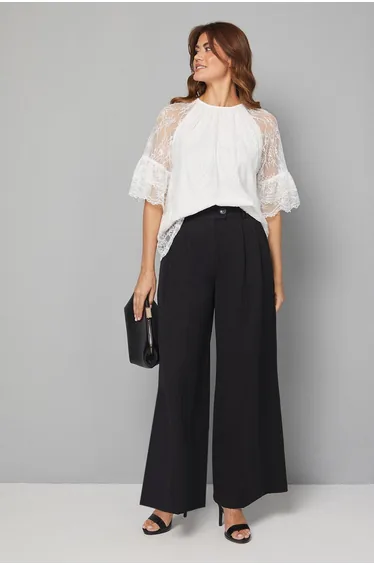 Lace Ruffle Sleeve Blouse