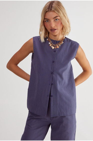 Stripe Sleeveless Vest
