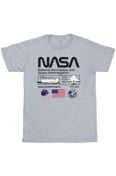 NASA Girls Space Admin Cotton T-Shirt - Sports Grey