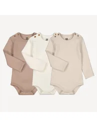 Pack of 3 Warm Bodysuits with Long Sleeves