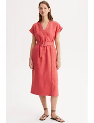 Linen Shift Dress, Midi 3/4 Length