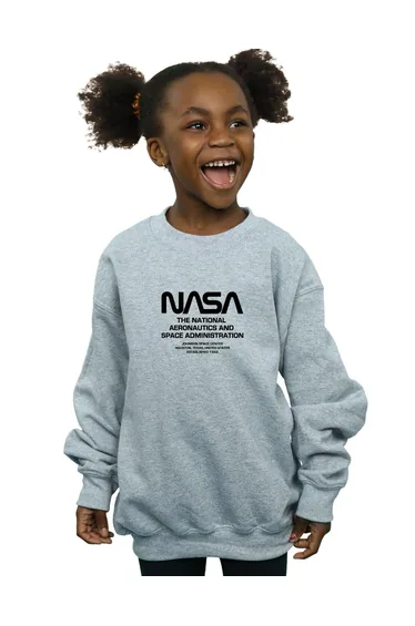 NASA Girls Worm Blurb Sweatshirt - Sports Grey