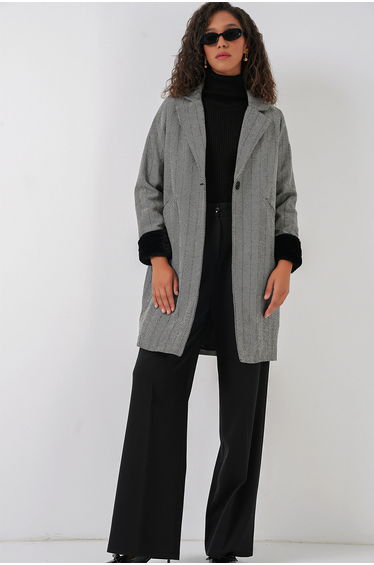 BDART Shawl Collar Herringbone Wool Blend Coat