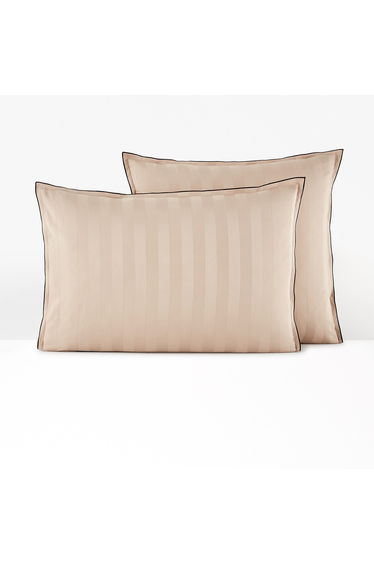 Victor Striped 100% Washed Cotton Satin 300 Thread Count Pillowcase