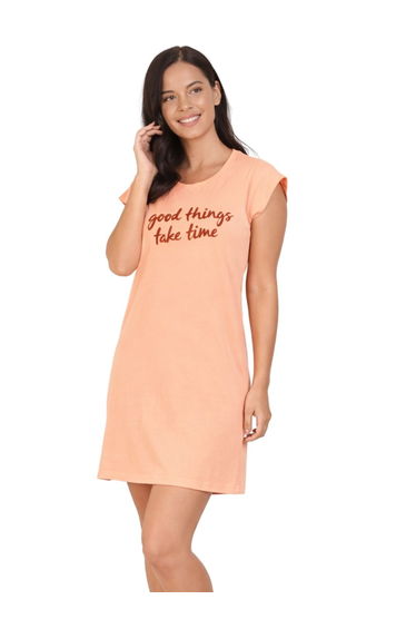 Women Printed Cotton Blend T-Shirt Dress
