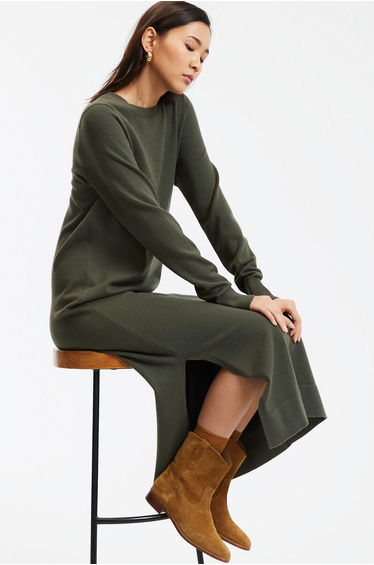 Maxi Jumper/Sweater Dress with Long Sleeves