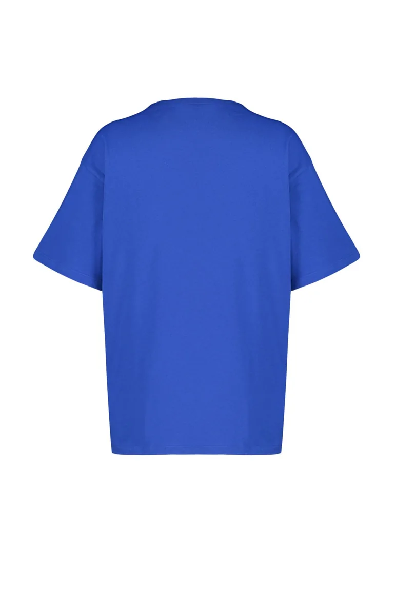 Saks 100% Cotton Premium Oversize/Wide Fit Crew Neck Knitted T-Shirt - 6