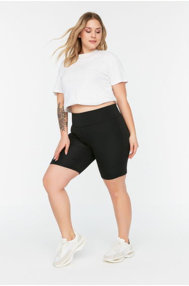 Plus Size Leggings - Black - High Waist