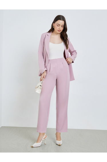 Women Pink Wide Leg Trousers
