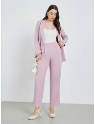 Women Pink Wide Leg Trousers