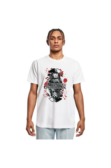 Pirates of the Caribbean Mens Jack Sparrow Cotton T-Shirt - White