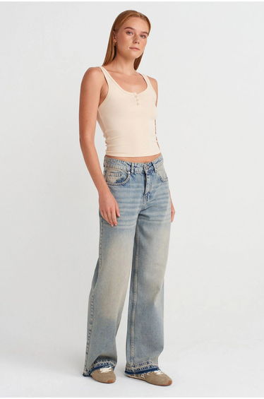 Dilvin Slim Fit Crop Cami Blouse