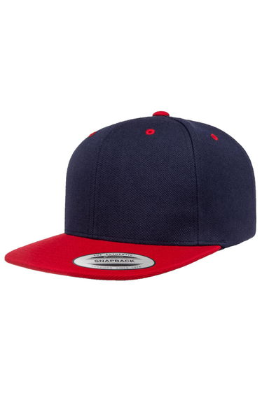 Yupoong Mens The Classic Premium Snapback 2-Tone Cap - Navy/Red