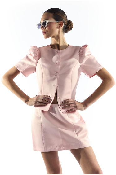 Light Pink Button Through Structured Blouse product thumbnail 2