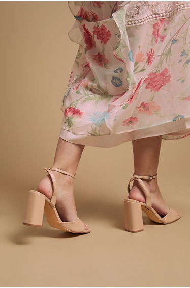 Ollie Faux Leather High Block Heel Sandals product thumbnail 3